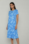 Zivame Knit Cotton Sleep Dress - Azure Blue — thumbnail 4